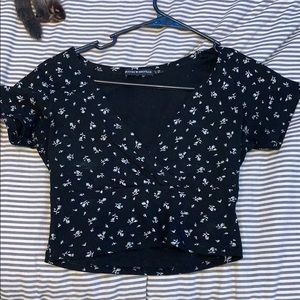 Black floral amara tee